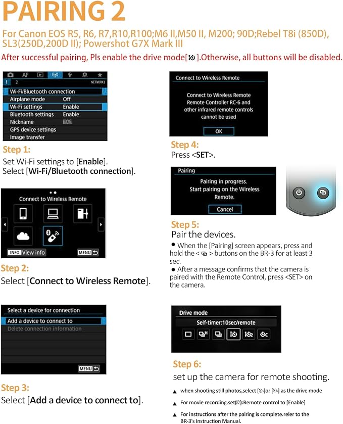 Aodelan for Canon Wireless Rechargeable Camera Remote Control | Camera Shutter Release with OLED Screen for R3/ R10/ M50/ EOS M6 Mark II/R/RP/90D/6D Mark II /R5/T7i;Replaces canon BR-E1 - Image 8