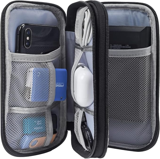 CAOODKDK Electronics Accessories Organizer Pouch Bag, Travel Universal Organizer for Cable, Charger, Phone, SD Card, Business Travel Gadget Bag - Image 4