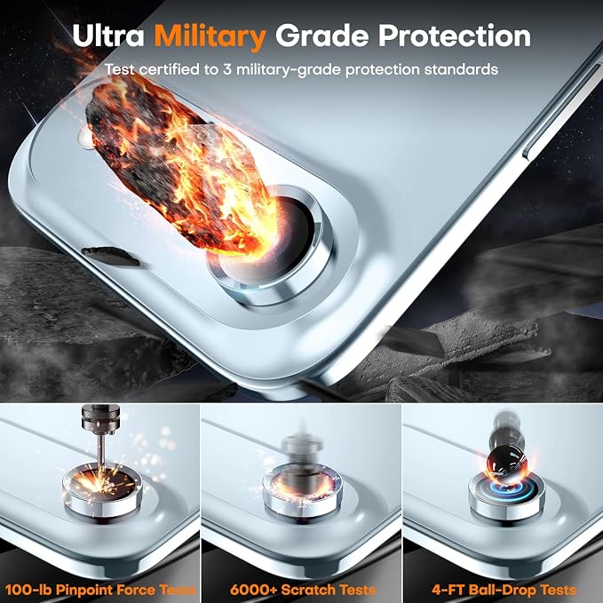 for iPhone Air Camera Lens Protector- Sky Blue | 9H Tempered Glass, Metal Individual Camera Cover, Accessories, Anti-drop, Case Friendly, HD Clear, Anti-Scratch - Image 5