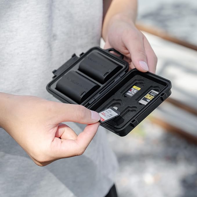 JJC Portable Camera Battery Memory Card Storage Case for 4 SD Card,3 CFexpress Type-A Cards,2 Camera Batteries, Compact Cameras Battery Holder Box for Sony NP-FZ100 - Image 9