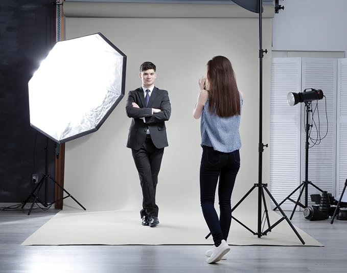 Denny Mfg Seamless Paper Backdrop for Photoshoot,Light Grey, 107 in x 36 ft | Backdrop Roll, Matte Finish for Portraits, Product Photos and Video Shoots, Includes Free Roll Gaffer Tape (2 in x 13 ft) - Image 3