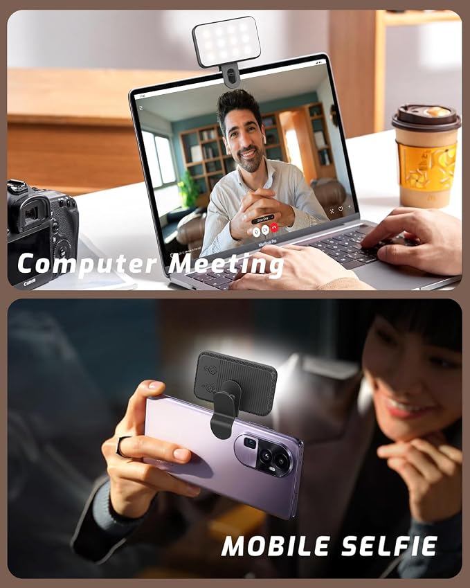 Portable Selfie Light for iPhone: Rechargeable Phone Fill Lights, Ring Light for Camera Picture, Makeup Photo, Video Conferences, Laptop Use, Zoom Meetings, TikTok, Vlog Photography - Image 6