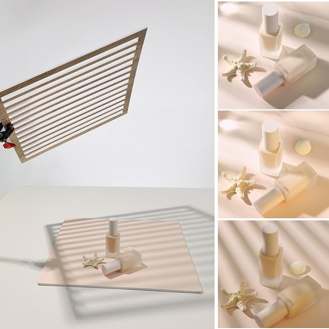 4PCS Double Sided Backdrop Boards, 16x16 inch Waterproof Photo Backdrop with 4PCS Board Brackets, 2PCS Pane Brackets, 1PCS 16x16 inch Window Shadow Pane for Food, Jewelry Photo Shooting - Image 4