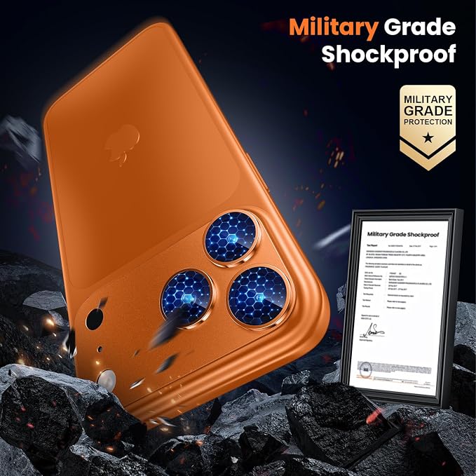WSKEN for iPhone 17 Pro Max Camera Lens Protector - Military Grade Design | Strong Adhesion, Daily Shatterproof, Metal Aluminum Alloy Tempered Glass Camera Screen Protector, Cosmic Orange - Image 4