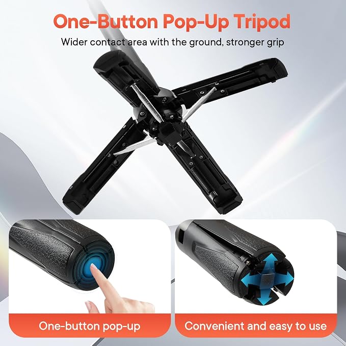 Magnetic Tripod for iPhone with Light, Mini Selfie Stick with Ligt | Pocket Size Selfie Stick with Wireless Remote Control & 2 Fill Light for Photograph, Vlogging Compatible with iPhone/Android - Image 6