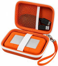 ALKOO Case for LaCie Rugged Mini 1TB/2TB/4TB/5TB External Hard Drive | Portable HDD Holder, Cable Pocket, SD Card Storage, for Photographers, Creators, Students, Office,Travel,Case Only,Tangerine by ALKOO