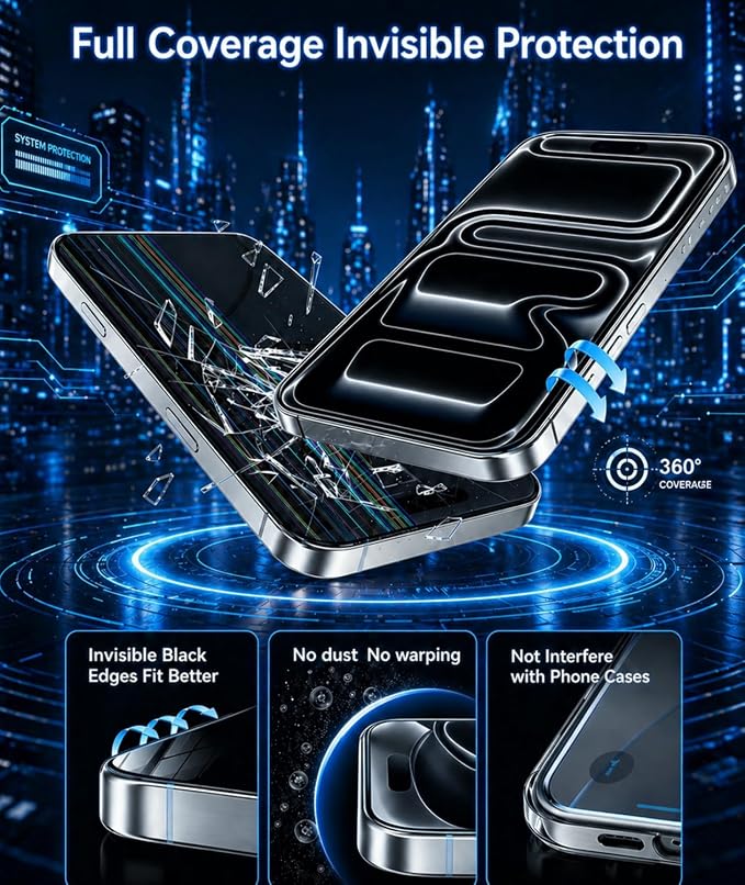 2 Pack for iPhone 17 Pro Max Privacy Screen Protector [25°Anti Spy] | [TOP 9H+ Hardness][12FT Drop Tested] Full Coverage Shatterproof Tempered Glass, Easy Installation, Sensitive Touch, 6.9 inch - Image 5