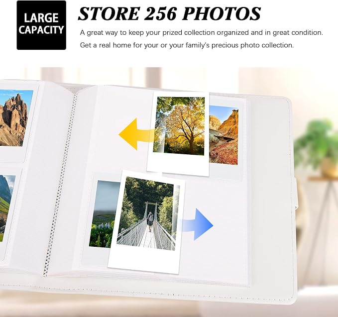 256-pocket Instant Photo Album for Fujifilm Instax mini Photo, White | Album Book for PoIaroid Instant Camera, for Wedding Anniversary Birthday Travel Memories, Keep Your Unique Memories Safe - Image 2