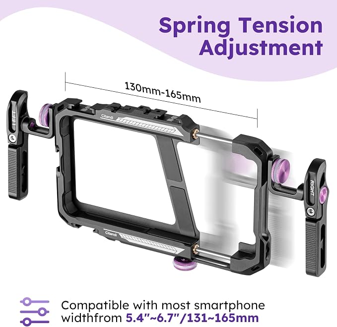 Universal Smartphone Filmmaking Stabilizer, Phone Cage for Vlogging and Videography, Compatible with Most Smartphones - Image 7