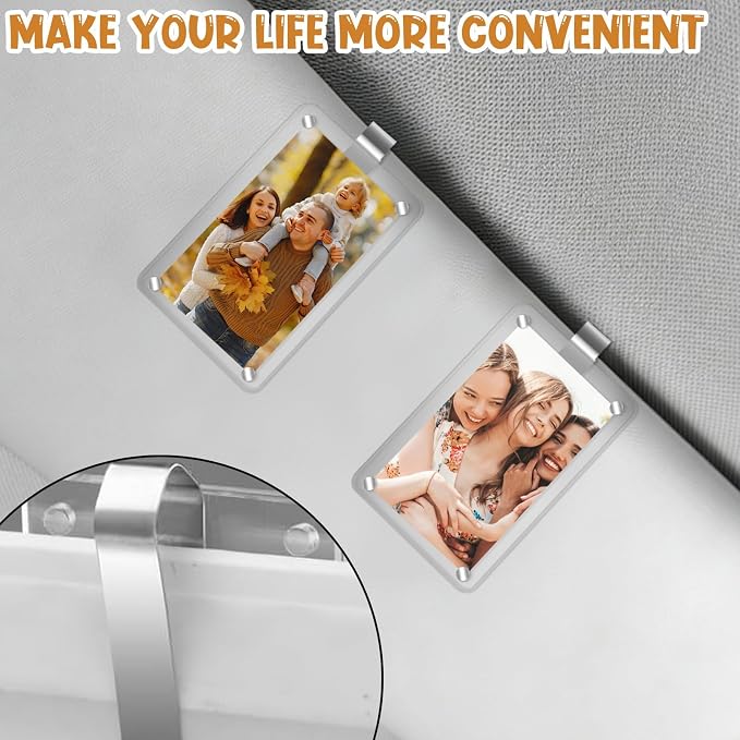 HINGTAI 6Pcs Car Sun Visor Photo Frames, Strong Hold Visor Clips for Cars DIY Sunshade Photo Frame Clip, Not Easy to Damage Stainless Steel Accessory for Car, Home & Office - Image 6
