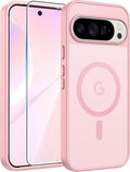 FNTCASE for Google Pixel 10 Pro XL / 9 Pro XL Case, Compatible with Magsafe | Screen Protector, Translucent Matte, 14FT Military Grade Drop Protection, Shockproof Protective Phone Cover, Light Pink by FNTCASE