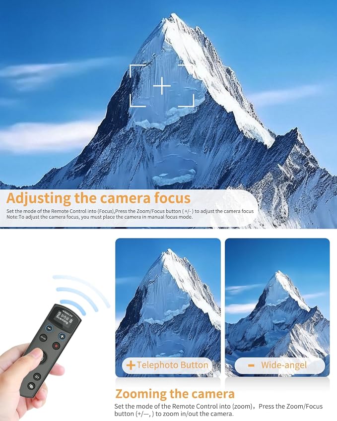 for Sony Camera Wireless Remote Control Rechargeable Shutter Release | with OLED Screen for ZV-E10, FX3, a6100, a6400, a6600, a7 III, a7R III, DSC-RX100 VII, ZV-1, A7R VI; Replace Sony RMT-P1BT - Image 3