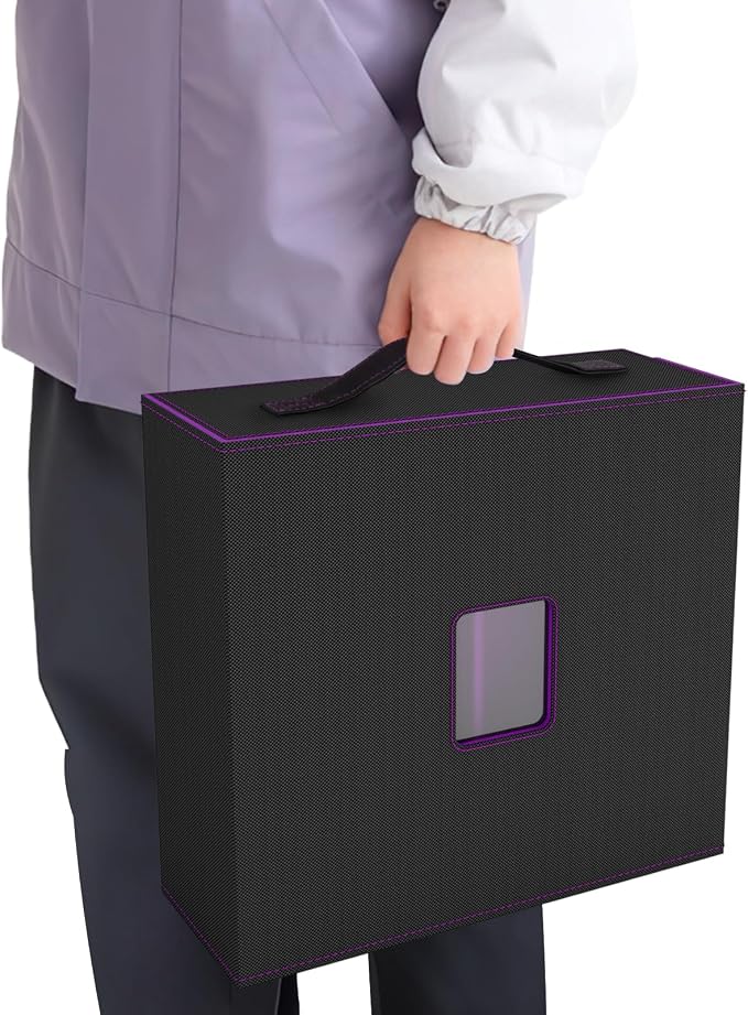 4-Row Trading Card Storage Box, Holds 3200+ Cards [US Patent], Black&Purple | Large Capacity, Portable Handle & Display Windows, Compatible with MTG, Commander, Sports Cards and Other Standard TCG Cards - Image 8
