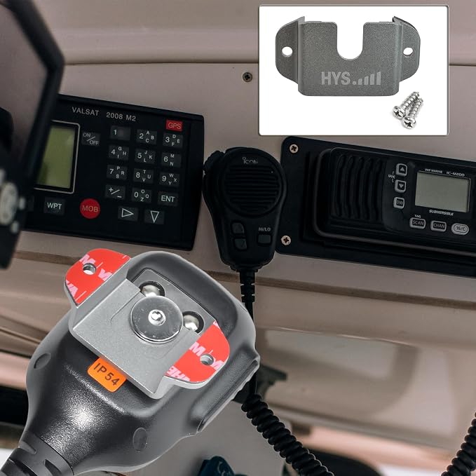 HYS Handheld CB Radio and Shoulder Speaker Microphone with Belt Clip Holder | Holds belt clip & round knob, Polished professional look that complements chrome trim in trucks SUVs fleet vehicles and boats - Image 7