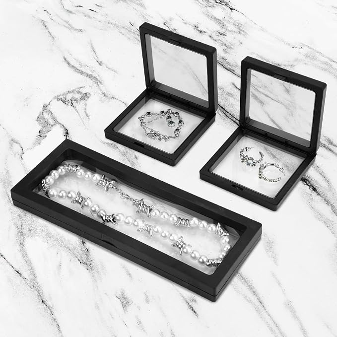 2Pcs 3D Floating Frame Display Stands, Transparent Display Case Holder with Bases, Clear Suspension Frame Showcase for coin Jewelry, Medallions, Antique, Specimens, 9.06x3.54inch - Image 8