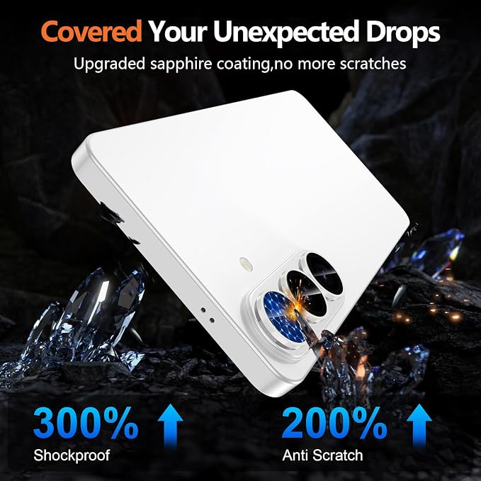 for Samsung Galaxy S26 Plus Camera Lens Protector, Individual Metal Ring Tempered Glass Lens Cover, [Strong Adsorption] Scratch Resistant Ultra-Thin HD Clear Lens Cover, 1 Set-White Shine - Image 7