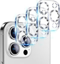 UniqueMe for 3 Pack iPhone 15 Pro/15 Pro Max Camera Lens Protector-White | Drop Protection, Case Friendly, 9H Tempered Glass, Camera Cover Screen, 2023 New Version by UniqueMe