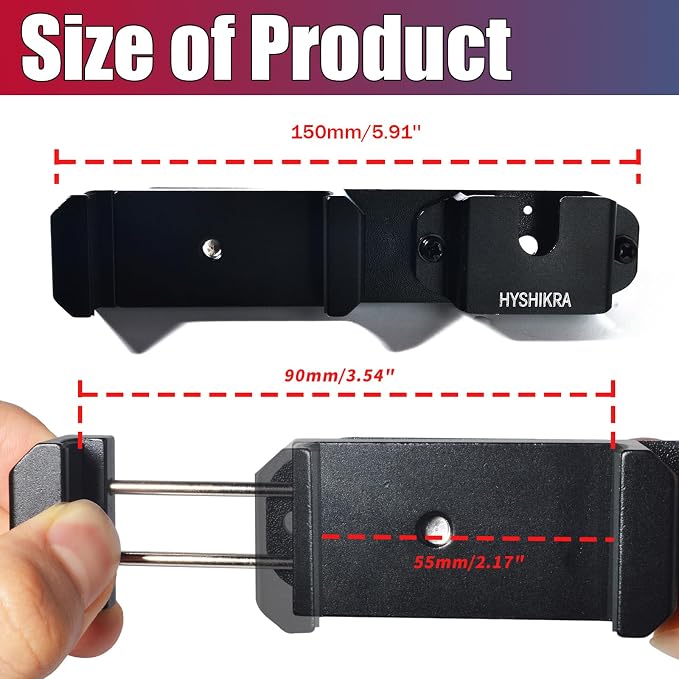 Dual Slot Mount - Universal 25mm/1inch Ball Adapter Holder for Walkie Talkie, Mic & Smartphone | Secure Clip, Heavy Duty Design with RAM Mounts B Size Double Socket Arm - Image 2