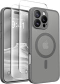 CAPRARO for iPhone 16 Pro Max Case, Compatible with MagSafe | Upgraded [Full Camera Protection] Protective Translucent Matte Women Girl Magnetic Phone Case Cover, Deep Grey by CAPRARO
