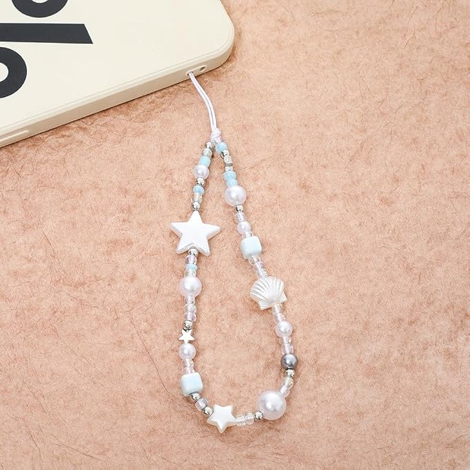 Cute Beaded Camera Wrist Strap for Phone, Digital Camera Charm Lanyard, Pearl Beaded Chain for Bag Keychain Gift - Image 7