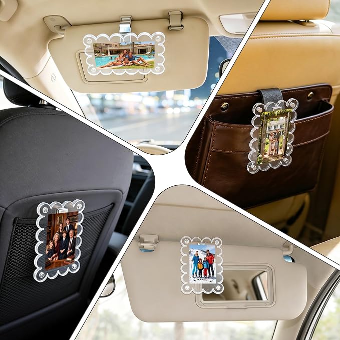 10 Packs Magnetic Car Picture Holder for Visor Car Photo Holder | with Clips for Easy Display Visor Clip Photo Frame for Photos Personalized Car Decor Accessories Gift 2.36 × 3.54 inch - Image 6