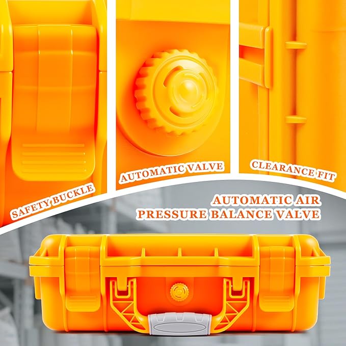 Relaxweex 1 Pcs Waterproof Hard Case with DIY Customizable Foam Insert Portable Protective Case with Knife for Camera Drones Equipments Tools Test Instruments(Orange,22.4 x 16.1 x 10.2 Inch) - Image 4