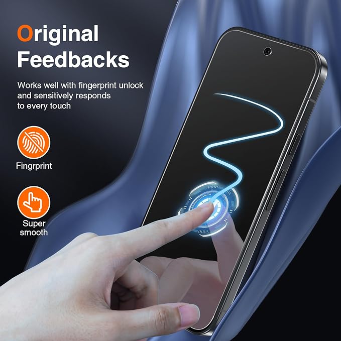 LK for Google Pixel 10 Pro Screen Protector+Camera Lens Protector | Tempered Glass Fit Lens Cutouts Ports, one second Fingerprint Unlock, 0 Bubble, with Easy Installation Tool - Image 4