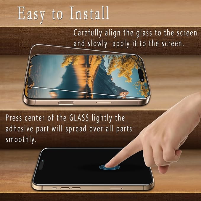 2+2 Pack Screen Protector for iPhone 17 Pro Max Tempered Glass | with Camera Lens Protector, 9H Hardness, Anti Scratch, Bubble Free - Image 5