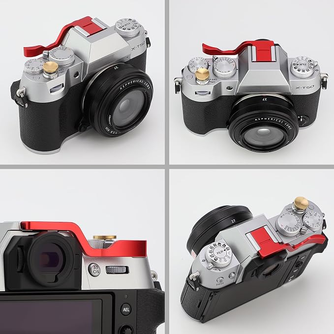 Haoge THB-XT30R Metal Hot Shoe Thumb Up Rest Hand Grip for Fujifilm XT50 Fuji X-T30 II III X-T10 X-T20 X-T30 XT10 XT20 XT30 XT30III Camera Red - Image 5