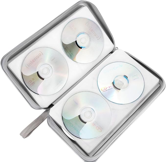 Siveit CD DVD Cases 96 Capacity Disc Storage Binder for Car(Silver) | Hard Plastic CD DVD Disc Cases Storage Binder Wallet for Car Home Office Travel - Image 5