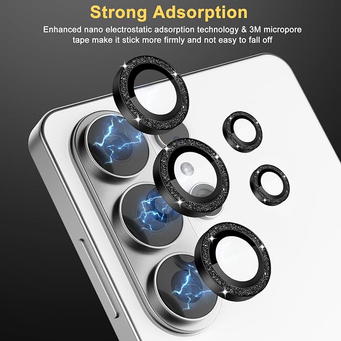 Camera Lens Protector for Samsung Galaxy S26 Ultra, Glitter Black | Tempered Glass, Auto-align Tray, Easy Installation, Case Friendly, Anti-Scratch, HD Clear, Ultra Slim - Image 4