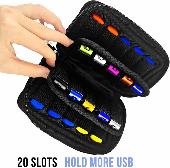 Flash Drive Case 20 Slots Storage Case JBOS USB Holder Storage Bag for Flash Drive Electronic Accessories Organizer for Memory Stick, Jump Drive, Thumb Drive, USB Cases - Image 2