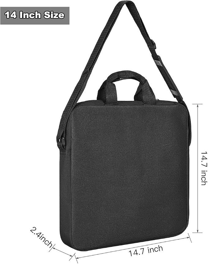 14" Ring Light Carrying Bag with Durable Nylon,Portable Camera Carrying Case for 14 inch Selfie Ring Light,14 inch Desk LED Protector-Black - Image 3