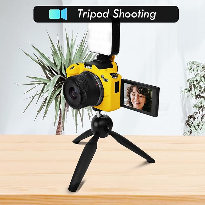Rieibi EOSR50 EOS R50 Case, Soft Silicone Protective Case for Canon EOS R50 EOSR50 Vlogging Camera, Lightweight EOS R50 Camera Case Grip Cover Body Skin - Yellow - Image 6