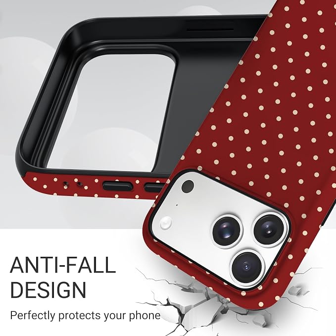 TPU Phone Case for iPhone 17 Pro Max, MagSafe Wireless Charging Compatible, Shockproof Slim Fit Protective Cover with Anti-Yellowing & Raised Camera Protection (Polka dot 6, iPhone 17 Pro Max(6.9")) - Image 5