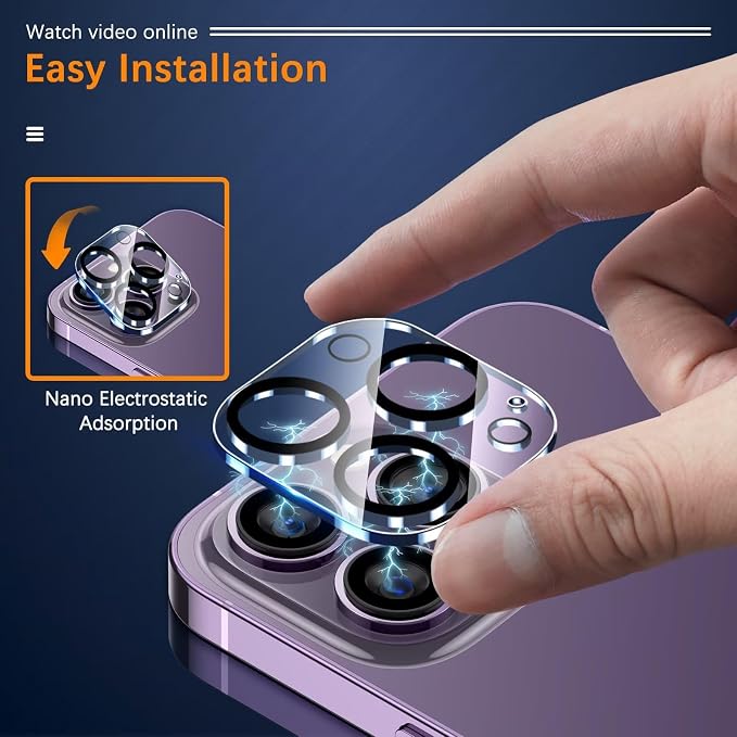 UniqueMe 3 Pack for iPhone 14 Pro Max/14 Pro Camera Lens Protector-Clear | Tempered Glass, Case Friendly, Scratch-Resistant, Night Shooting Mode - Image 5