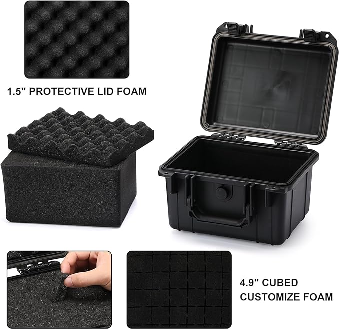 Mayouko Portable Tool Box with Shock- Proof Sponge, Water Proof Grade IP67, Waterproof Hard Case with Foam Insert, Handheld Gimbal Explosion-Proof Box, Waterproof Hard Case, 10.6 x 9.7 x 6.9 inch - Image 6