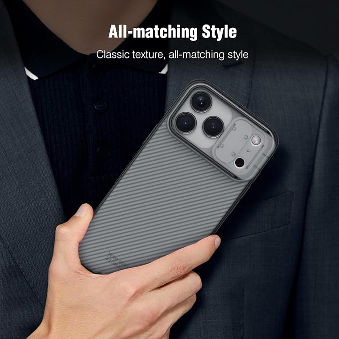 Nillkin Camshield Case for iPhone 17 Pro Max Case, [Built-in Dual Camera Cover][Slim Profile] [Military Grade Drop Protection] Shockproof Bumper Phone Case 6.9 inch 2025 Clear Black - Image 6