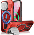 Camera Stand Case for iPhone 14 Plus, [Compatible with Mag Safe] [Lens Cover] 2024 Version Military Grade Protective Soft Case for iPhone 14 Plus 6.7 inch Men Women, Red by WASTROYAL