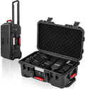 Relaxweex Rolling Camera Hard Case with 15 Padded Dividers & Wheels | Impact-resistant, Protective, Waterproof, Hard Shell Travel Case for Cameras, Lenses & Accessories, 22 x 14 x 9 Inch, Black by Relaxweex
