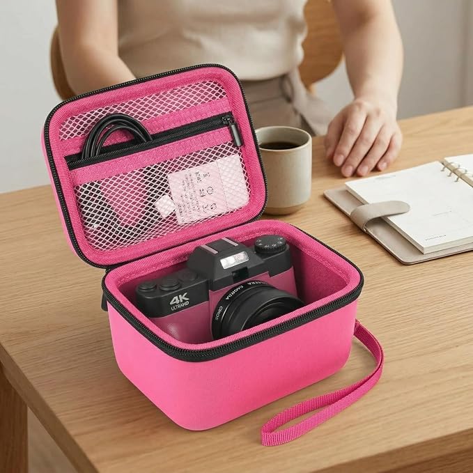 Comecase Vlogging Camera Case for Duluvulu/for VJIANGER 4K Digital Cameras | Mesh Pocket for Charging Cables and Batteries, Travel Storage for Vloggers, Parties and Camping (Black) - Case Only - Image 9