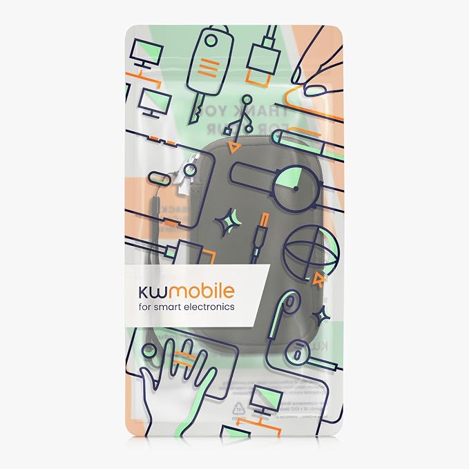 kwmobile Universal Phone Pouch Size XXL - 7" - Neoprene Smartphone Pouch with Zip - Water-Repellent Mobile Phone Case - Sleeve in Dark Green - Image 7