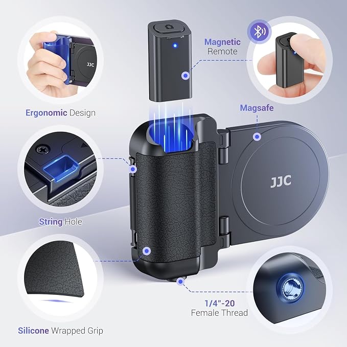 67mm Magnetic Phone Lens Filter Mount with Phone Camera Snap Grip Kit for iPhone 16 15 14 Pro Max Plus, Filter Adapter Set for ND CPL w Cold Shoe Adapter & Tripod Mount Pull-Out to Fit Pro Max Plus - Image 6