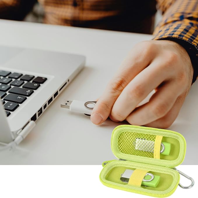 USB Flash Drive Case, SD Card/Thumb Drive/Memory Cards Holder, Bag Only | SDXC/SDHC Storage, Electronic Accessories Organizer for SanDisk / for Samsung, for Students/IT/Office/School/Travel, Green - Image 7