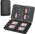 Aluminum Shock Resistant Carrying Box Holder Memory Card Storage Box Case Holder 8 Slots for SD SDHC MMC Micro SD TF Cards (Black) by Qkenvo