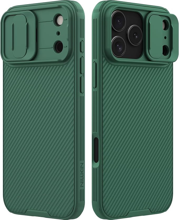 Nillkin Camshield Case for iPhone 17 Pro Max Case, [Built-in Dual Camera Cover][Slim Profile] [Military Grade Drop Protection] Shockproof Bumper Phone Case 6.9 inch 2025 Green by Nillkin