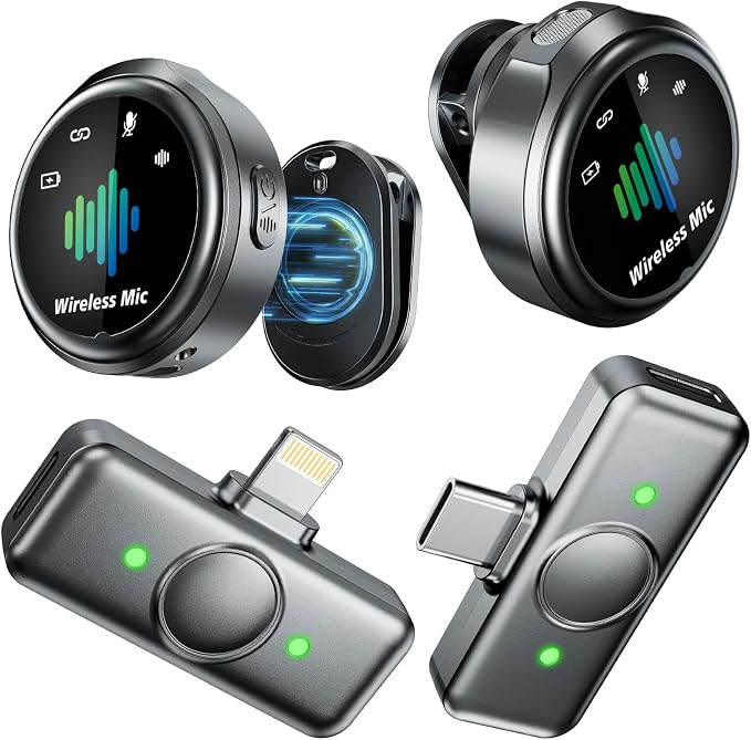 Magnetic Wireless Lav Mic for iPhone: Noise-Free Recording | Hi-Fi Recording Vlogging Recording - Wireless lavalier microphone for Android - Plug & Play for Content Creator by Unknown