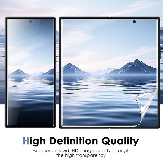 Fotbor [3+3+3 Pack Screen Protector for Samsung Galaxy Z Fold 7, Flexible EPU Inner Screen Film, 9H Tempered Glass Back & Camera Lens Protector, Auto-Repair, Anti-Scratch, High Definition - Image 4