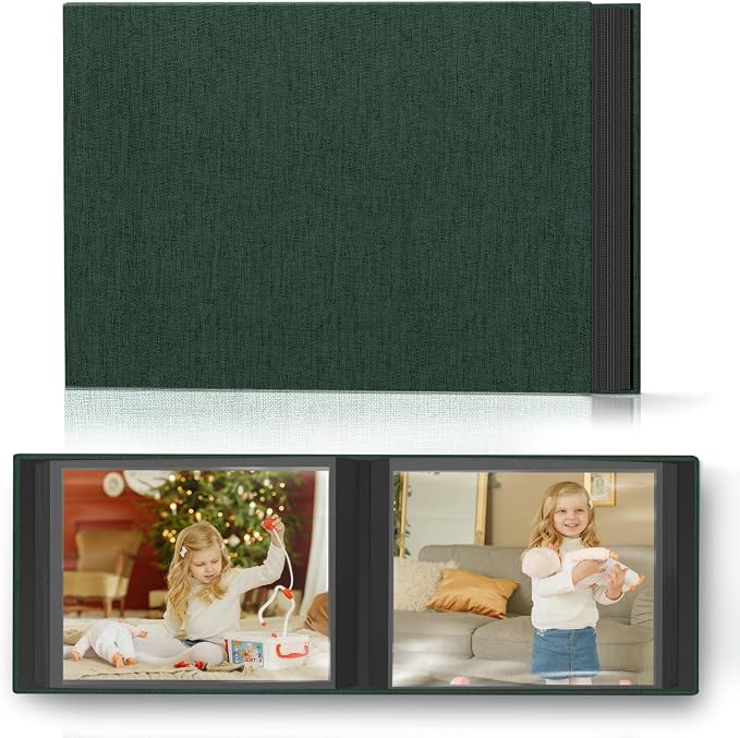 Popotop Photo Album 4x6 48 Pockets for Wedding Gifts,Linen Hardcover Picture Albums for Family Anniversary Baby Vacation Pictures by Popotop