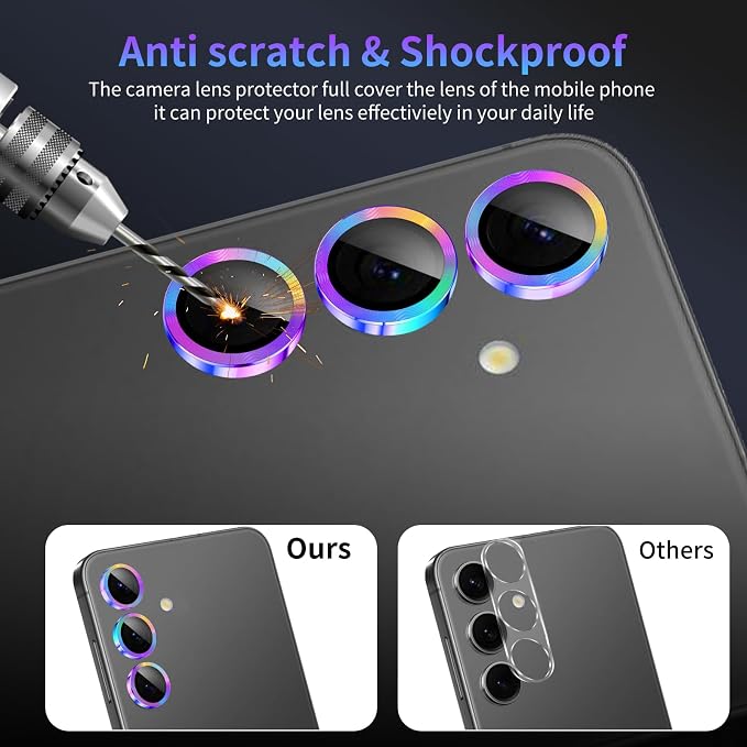 Camera Lens Protector for Samsung Galaxy S24 Plus,1 Pack | Tempered Metal Glass Camera Cover, HD Clear Anti-Scratch Lens Screen Protector Film,Case Friendly,Colorful Titanium - Image 4
